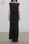 SWAYING 25 Spring/Summer Flared Wool Trousers SW-SW25PS3B12-HEIHUI Black and Gray SW25PS3B12